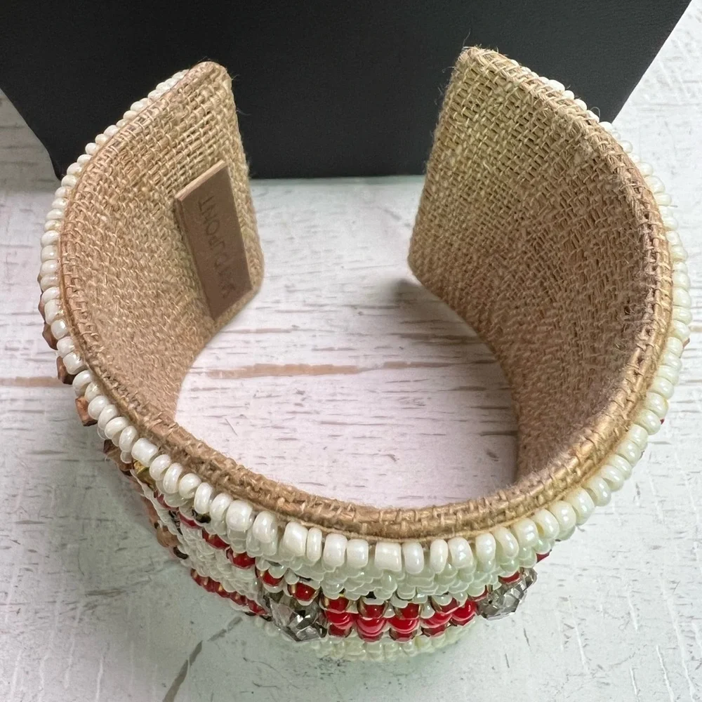 Sam Dupont Beaded Southwestern Tribal Boho Cuff Bracelet D13